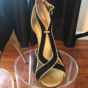 Gold and Black  Heels
